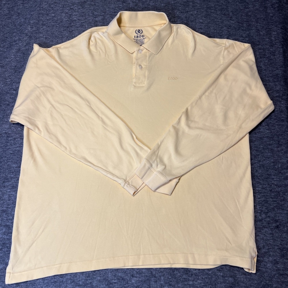 IZOD Spellout Men's Polo Shirt Yellow Maize All Cotton‎ Embroidered Emblem XXL
